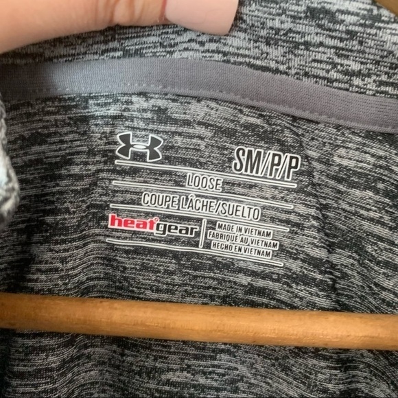 [Under Armour] Women's Heather Gray Quarter Zip Long Sleeve Loose Pullover Top - Picture 4 of 9